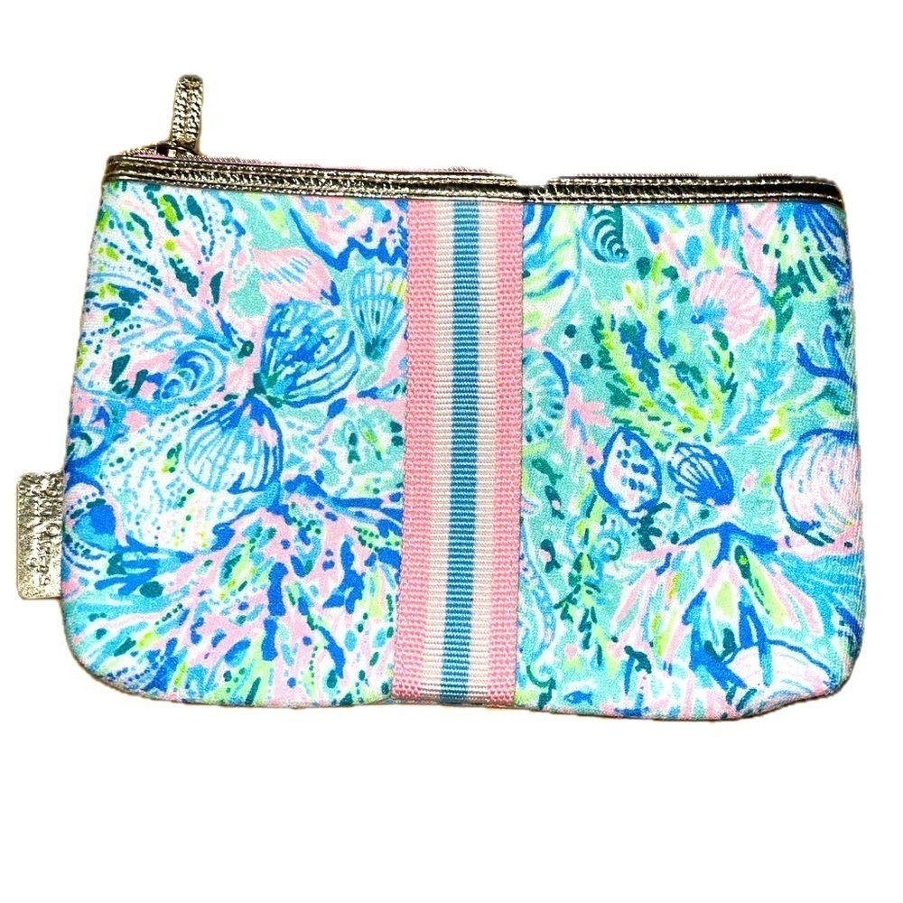 Floral Lilly Pulitzer Pouch Surf Blue Soleil it On Me